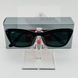 NEW Ray-Ban RB 2299 Lady Burbank Women's Cat Eye 52-20 Polished Black G-15